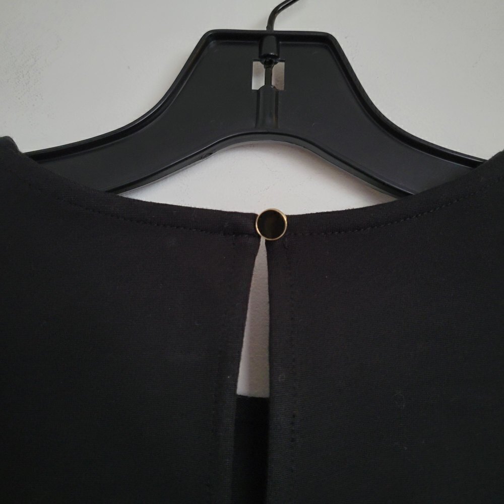 J. Crew Puff Sleeve Pointe Top Blouse Keyhole Back Black Style AE781 Size XS - Picture 6 of 12
